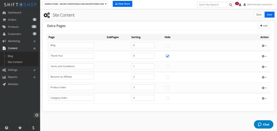 Creating Content Pages 01 - Footer Extra Pages